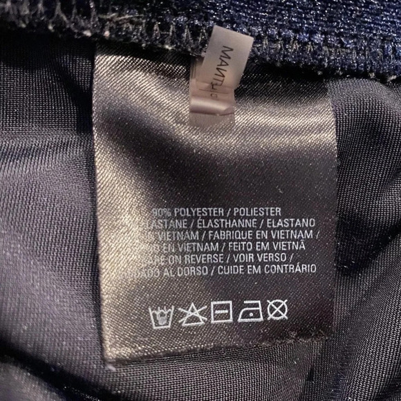 Tahari Midnight Blue Velvet Skirt Silver Side Zipper Womens Large (1113) - Picture 5 of 5